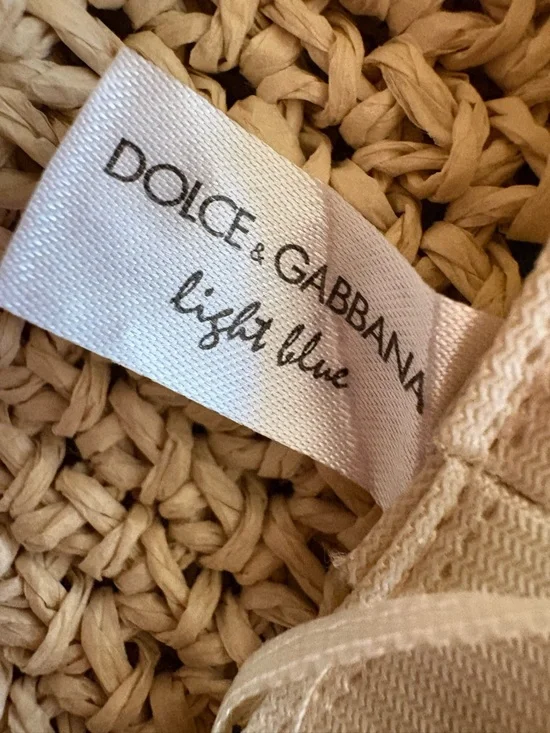 Dolce & Gabbana Light Blue Straw Hat | Beachy Resort Sun Hat | Rare Promo - Picture 4 of 9